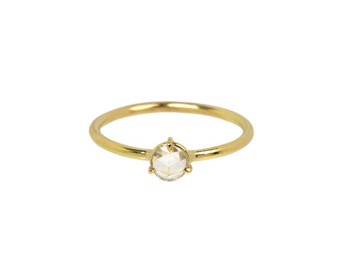 Round Opalescent Rose Cut Diamond Solitaire