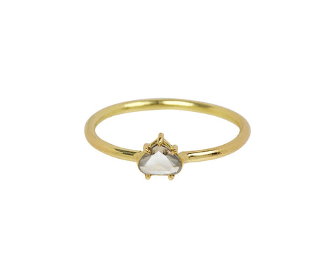 Opalescent Gray Rose Cut Diamond Solitaire