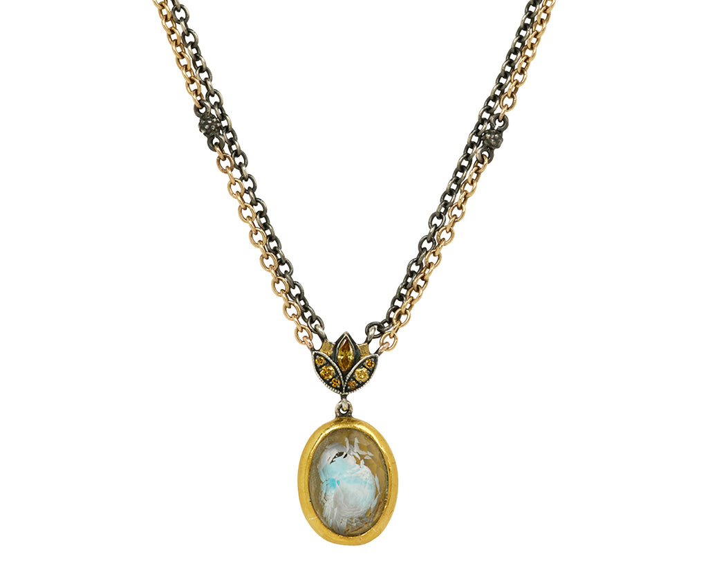 Sevan Bicakci Carved Rock Quartz Bird Pendant Necklace