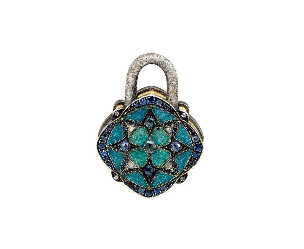 Sevan Bicakci Blue Micro Mosaic and Sapphire Padlock Pendant ONLY