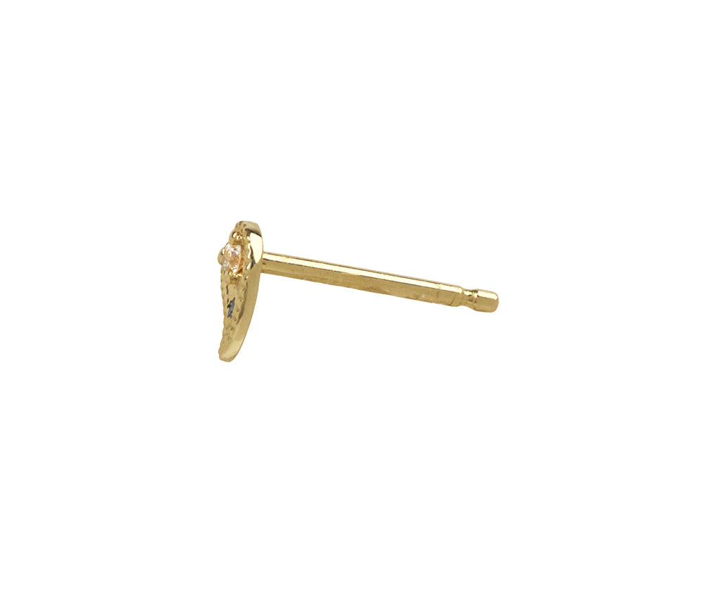 Maria Tash Yellow Gold Diamond Paisley SINGLE Right Earring - Side View