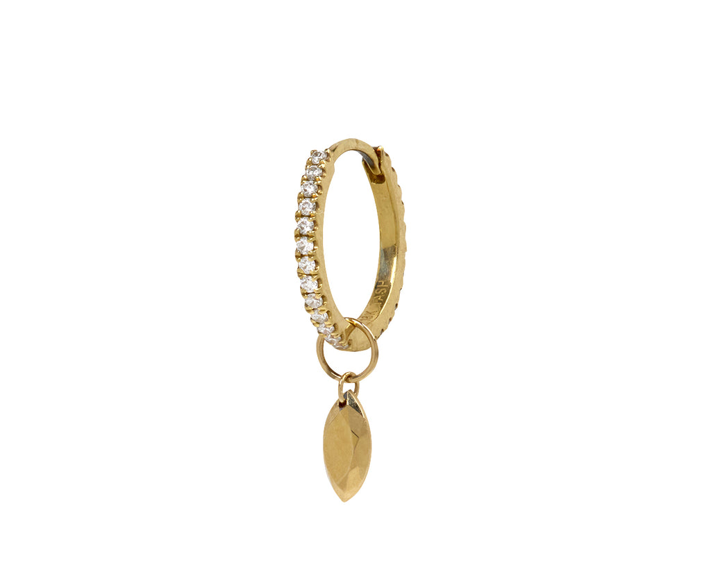 Maria Tash Yellow Gold Faceted Marquise Charm ONLY - On Hoop