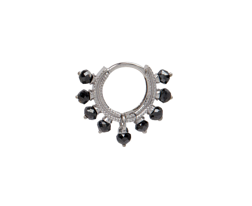 1/4 Black Diamond White Gold Coronet SINGLE Hoop