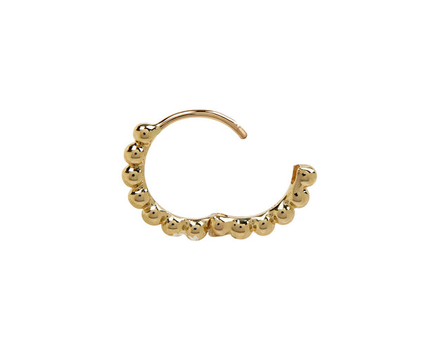 Maria Tash 5/16 Yellow Gold Granulated SINGLE Hoop Earring