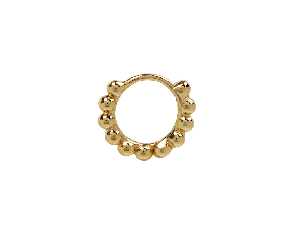 Maria Tash 1/4 Yellow Gold Granulated SINGLE Hoop Earring - Side View