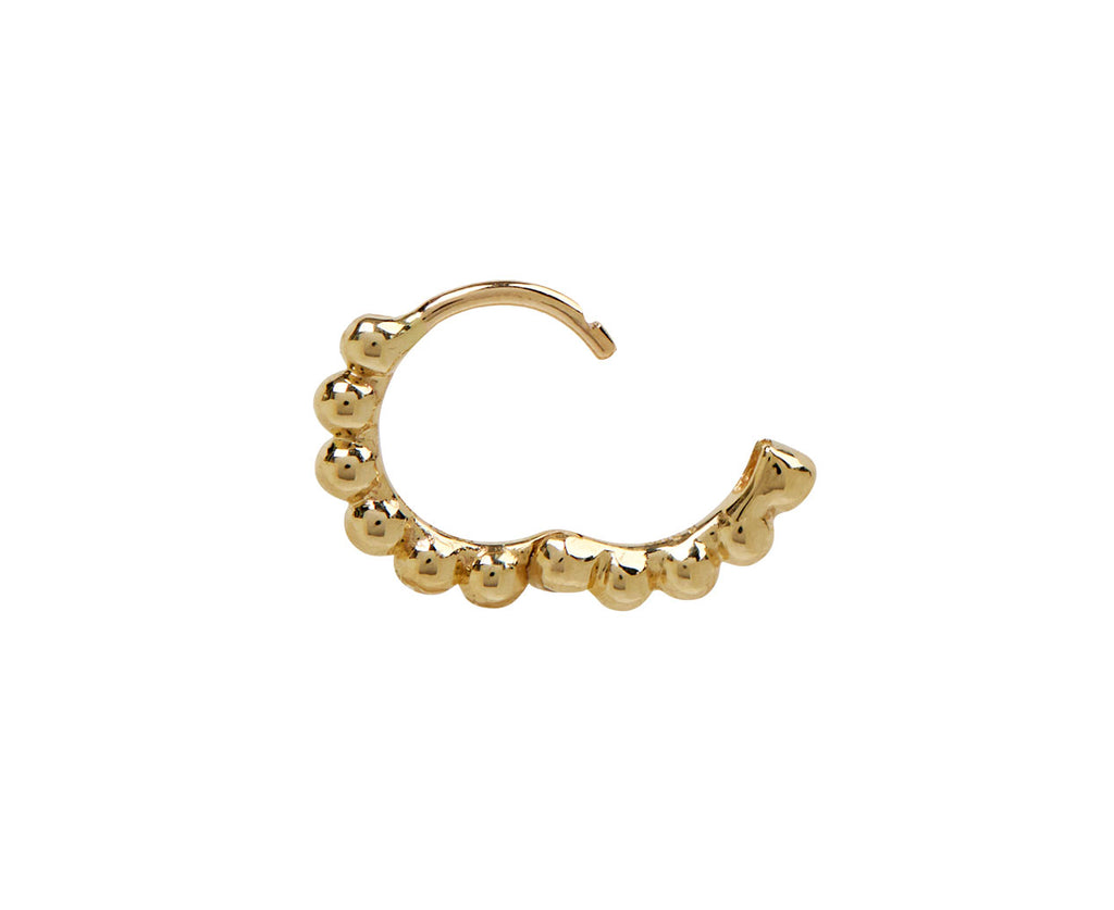Maria Tash 1/4 Yellow Gold Granulated SINGLE Hoop Earring - Closure