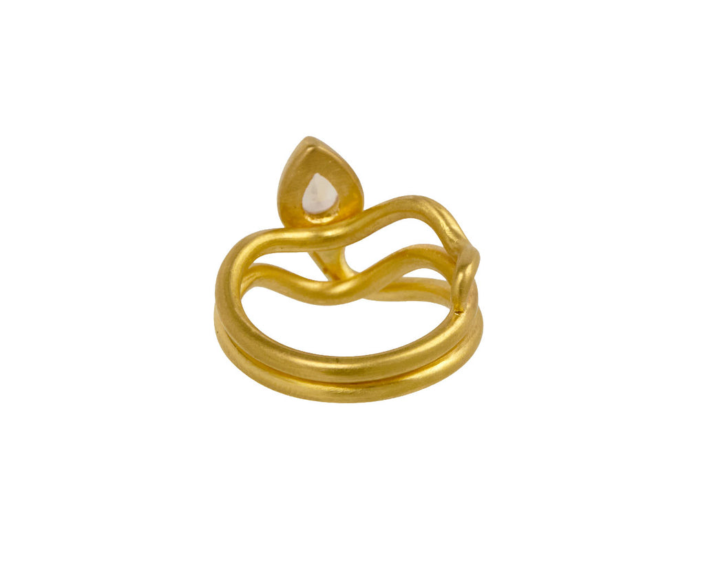 Rainbow Moonstone Snake Ring