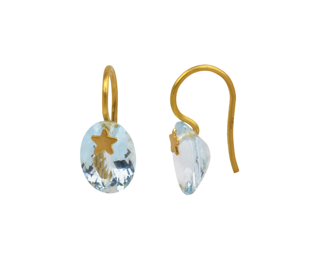 Aquamarine Precious Star Earrings