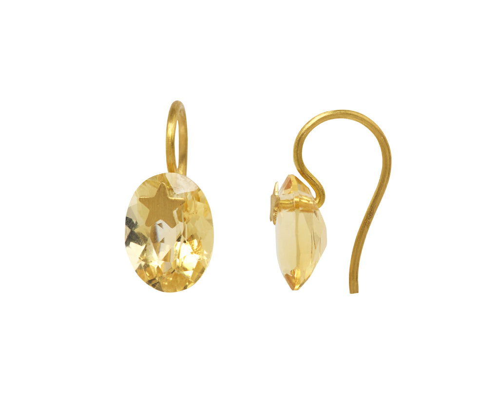 Citrine Precious Star Earrings