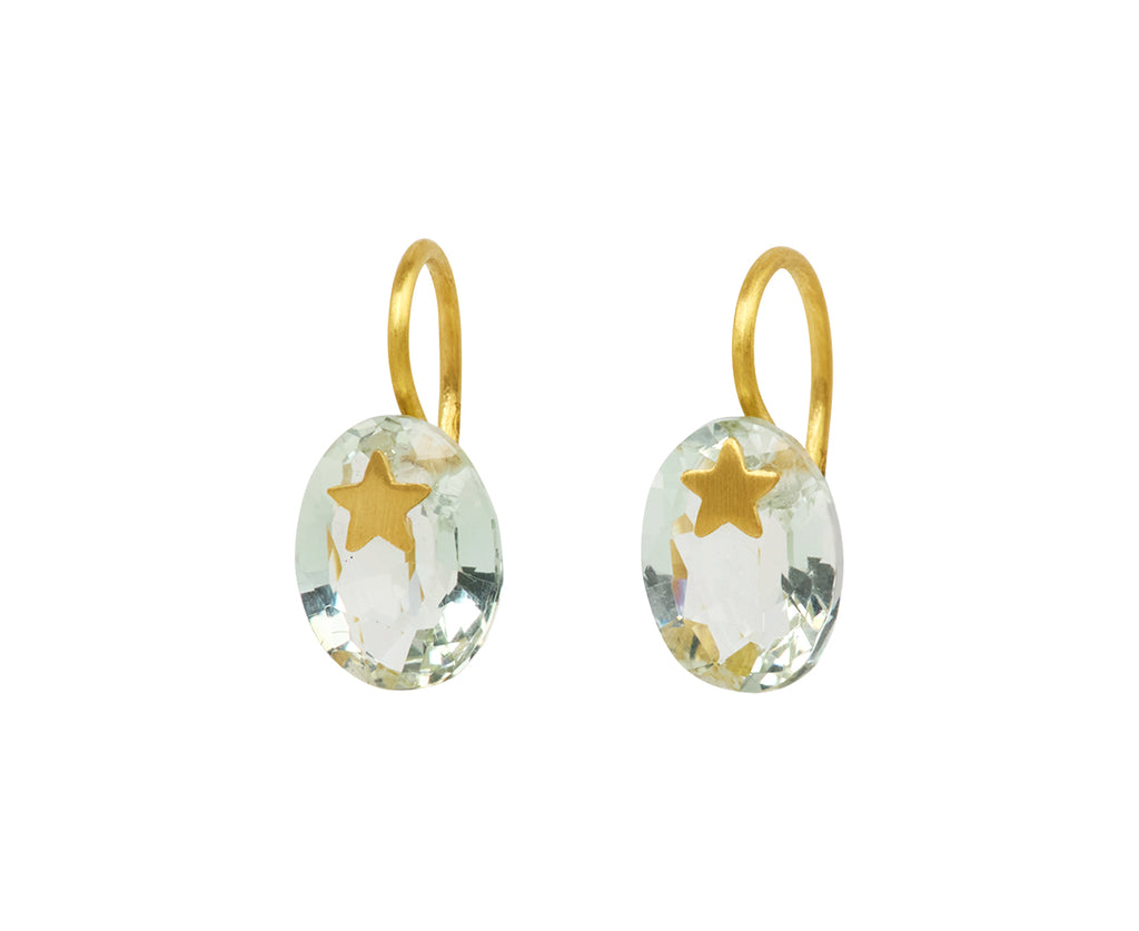 Green Quartz Precious Star Gem Earrings