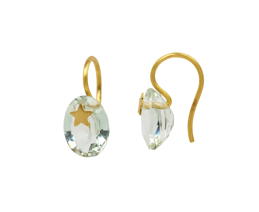 Green Quartz Precious Star Gem Earrings