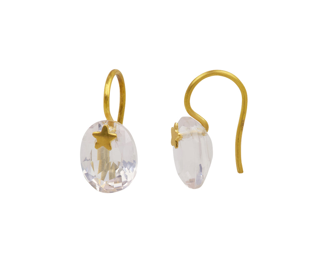 Rose Quartz Precious Star Gem Earrings