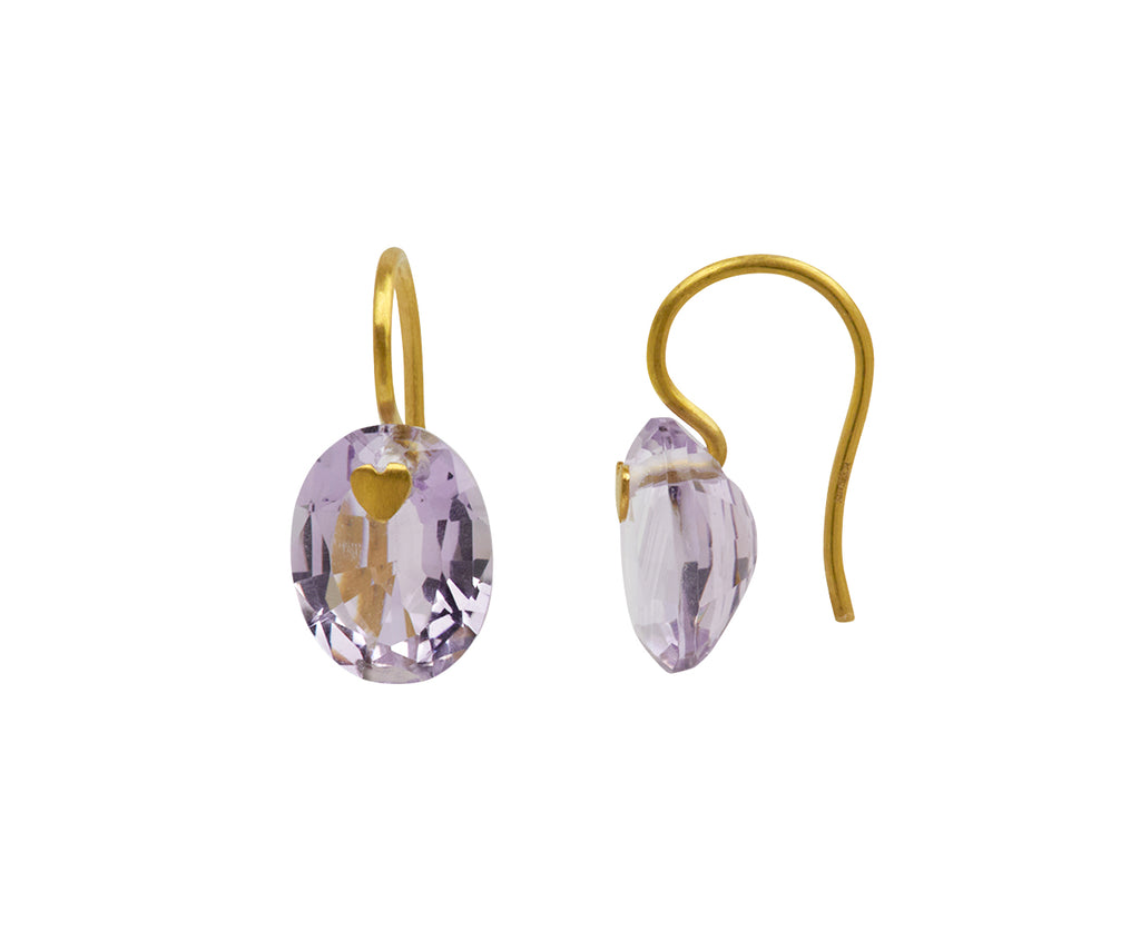 Amethyst Precious Heart Earrings