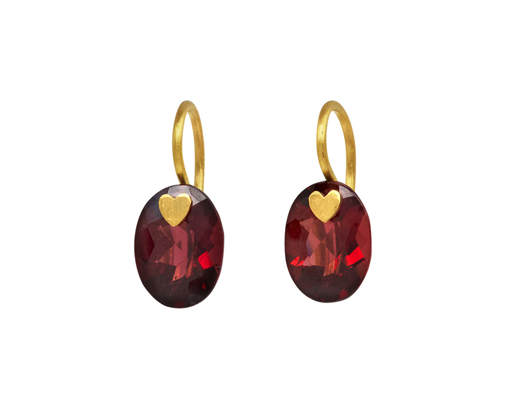 Garnet Precious Heart Earrings