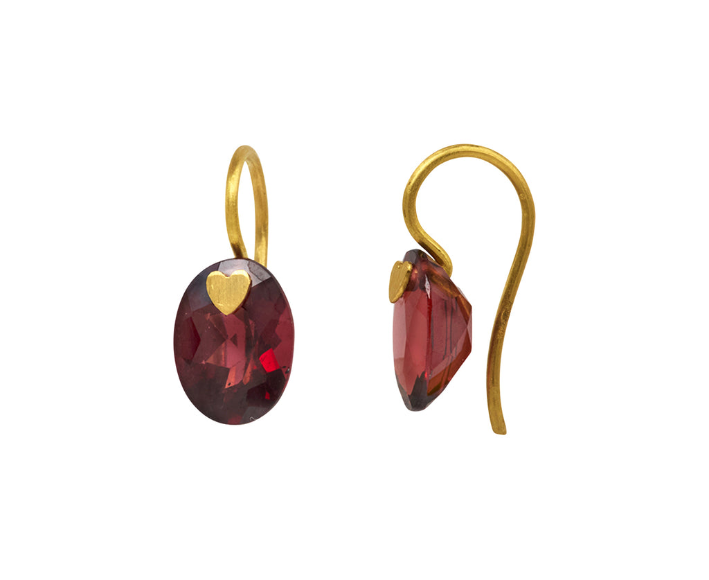 Garnet Precious Heart Earrings
