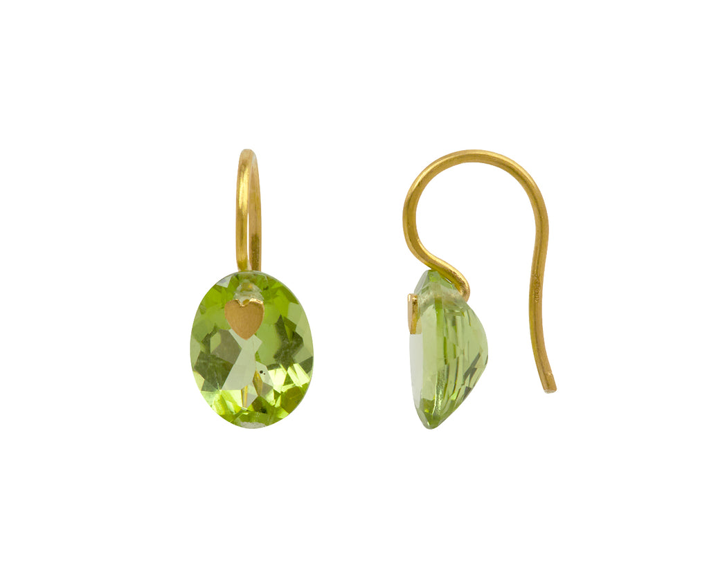 Peridot Precious Heart Earrings