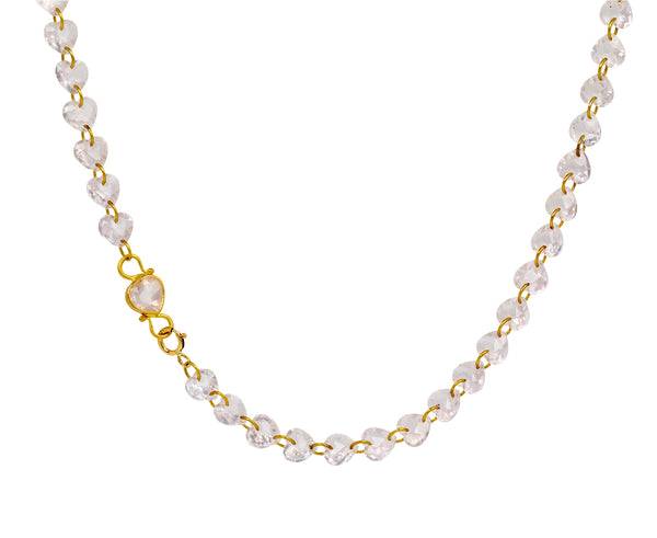 Marie-Hélène de Taillac Rose Quartz Precious Heart Necklace