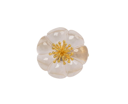 Rose Quartz Plum Blossom Ring