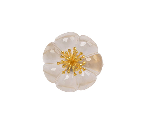 Rose Quartz Plum Blossom Ring