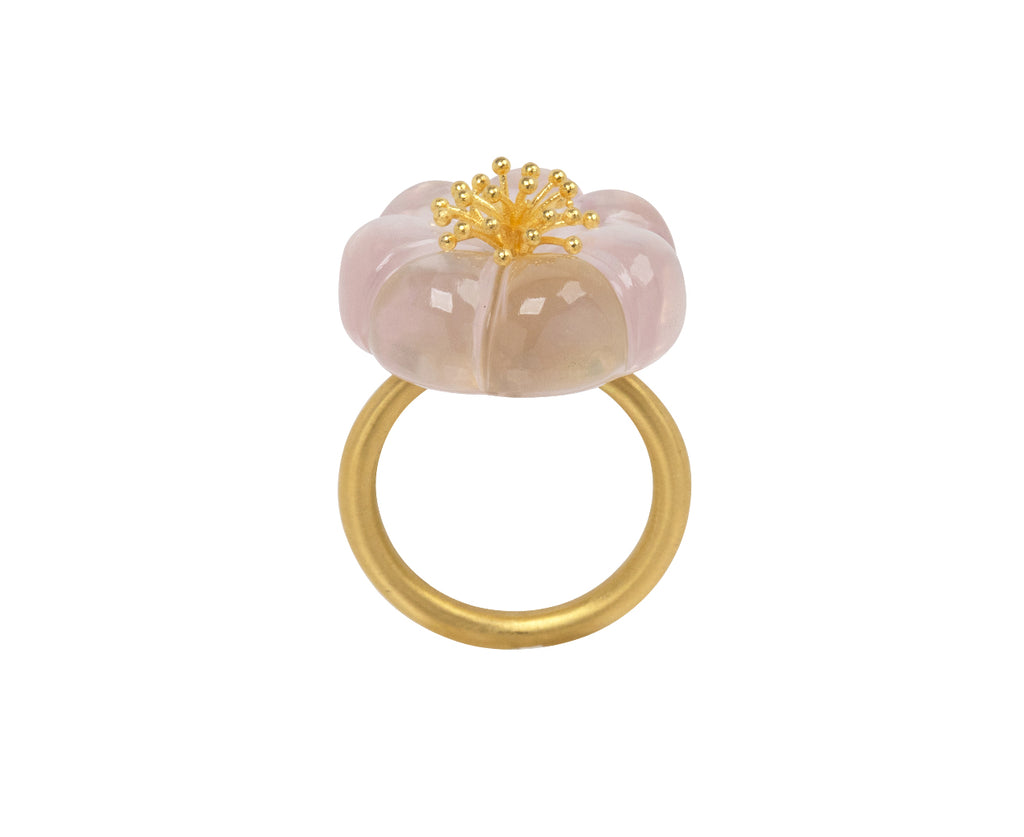 Rose Quartz Plum Blossom Ring