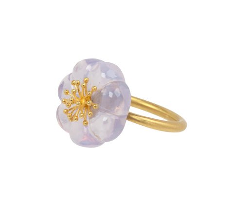 Small Lavender Quartz Plum Blossom Ring