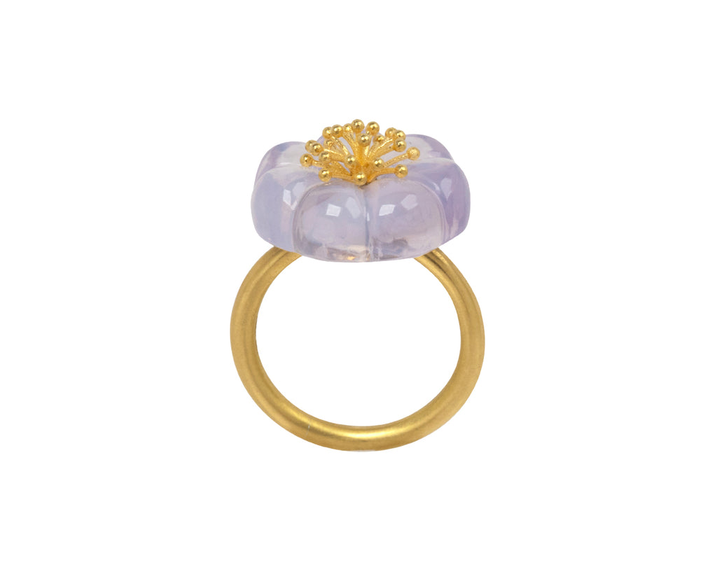 Small Lavender Quartz Plum Blossom Ring
