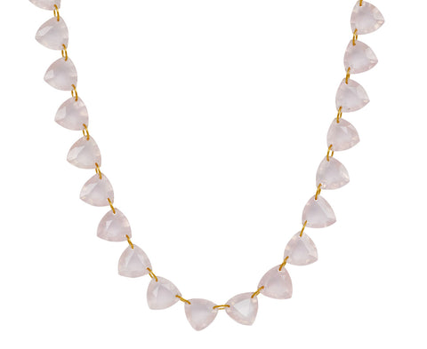 Rose Quartz Trillion Necklace