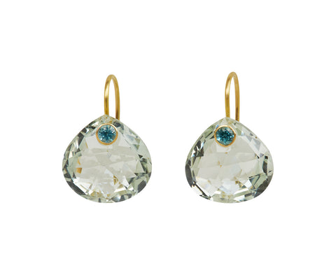 Green Quartz and Apatite Gem Briolette Earrings