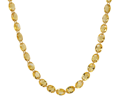 Oval Citrine Lady Like Necklace