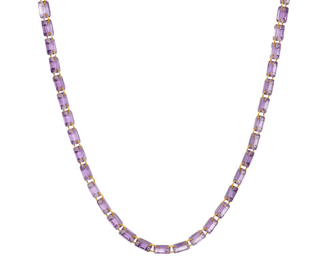 Emerald Cut Amethyst Necklace