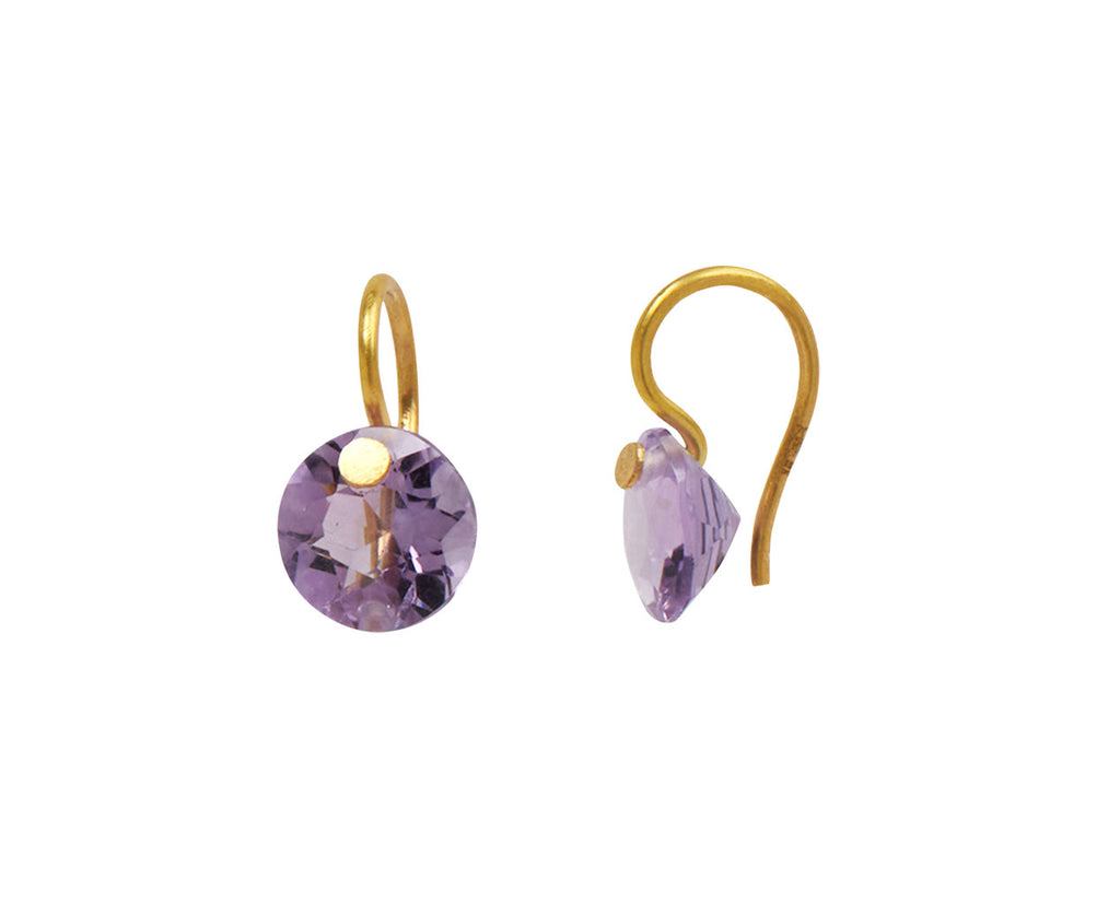 Extra Small Amethyst Brilliant Earrings