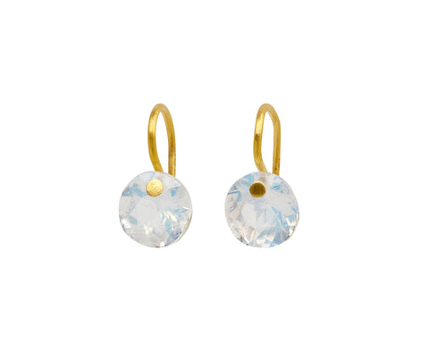 Extra Small Rainbow Moonstone Brilliant Earrings