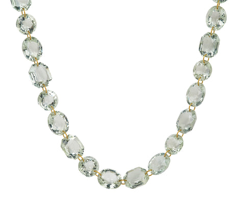 Mixed Shape Spring Green Quartz Necklace