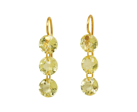 Lemon Quartz Rivieres Earrings