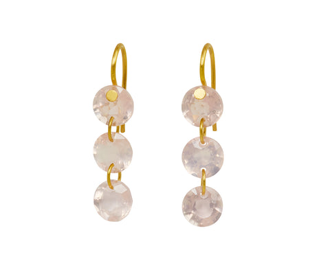 Rose Quartz Rivieres Earrings