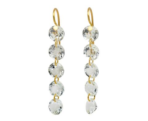 Green Quartz Rivieres Earrings