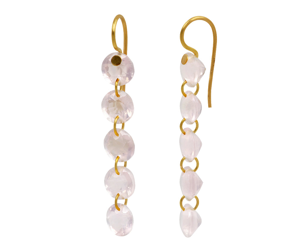 Rose Quartz Rivieres Earrings