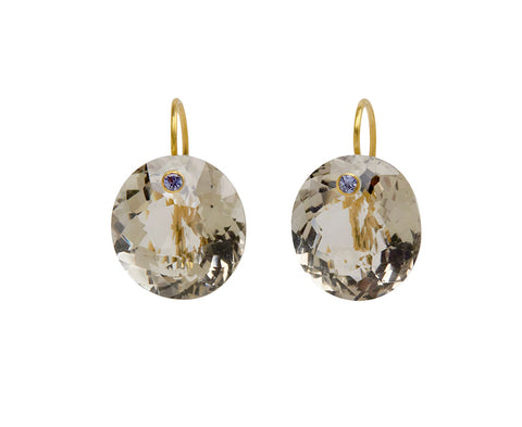 Smoky Quartz and Tanzanite Oval Gem Earrings - TWISTonline