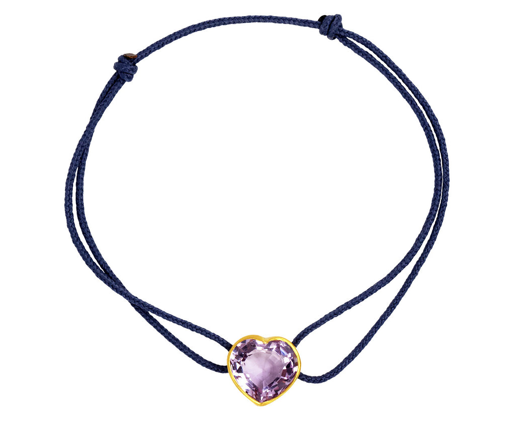 Amethyst Precious Heart Charm Bracelet