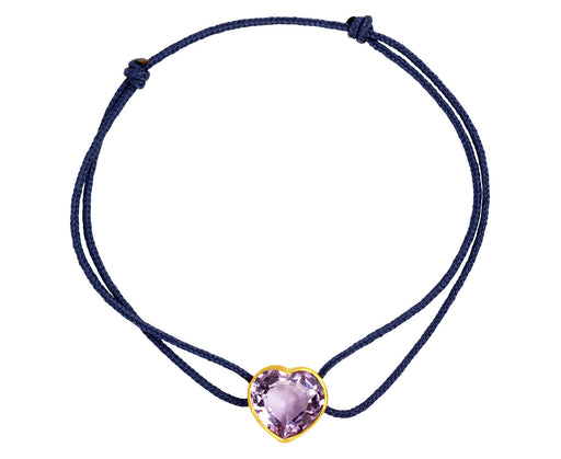 Amethyst Precious Heart Charm Bracelet