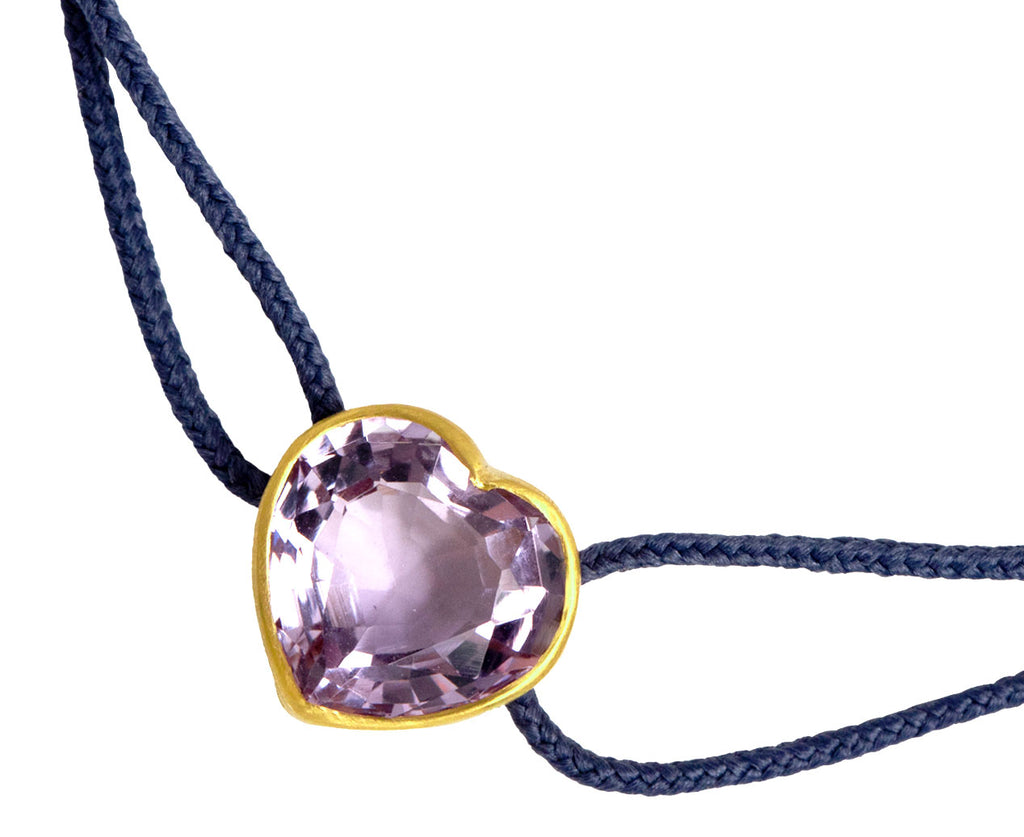 Amethyst Precious Heart Charm Bracelet