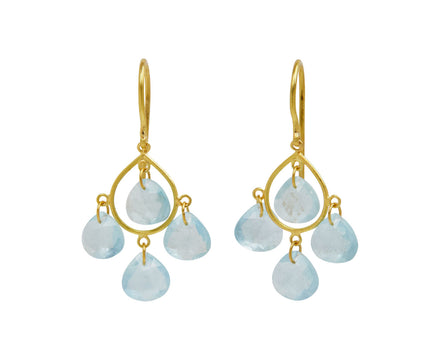 Small Milky Aquamarine Candeliere Earrings
