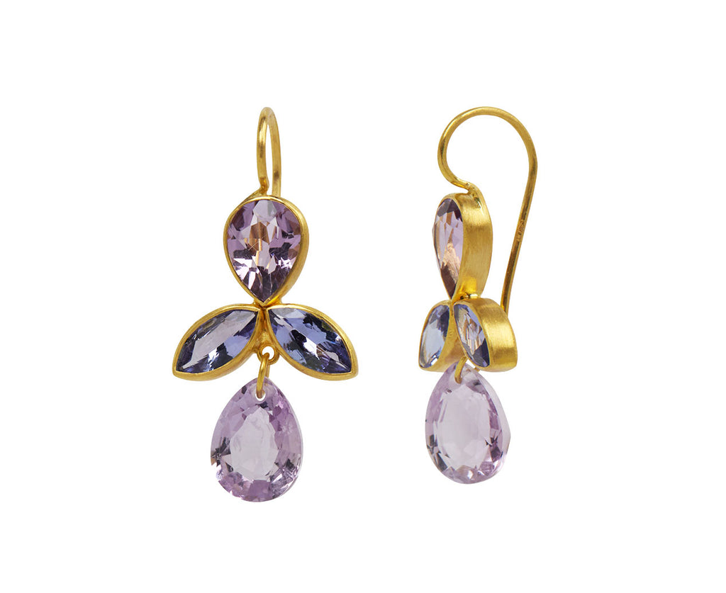 Amethyst and Tanzanite Fuchsia Earrings