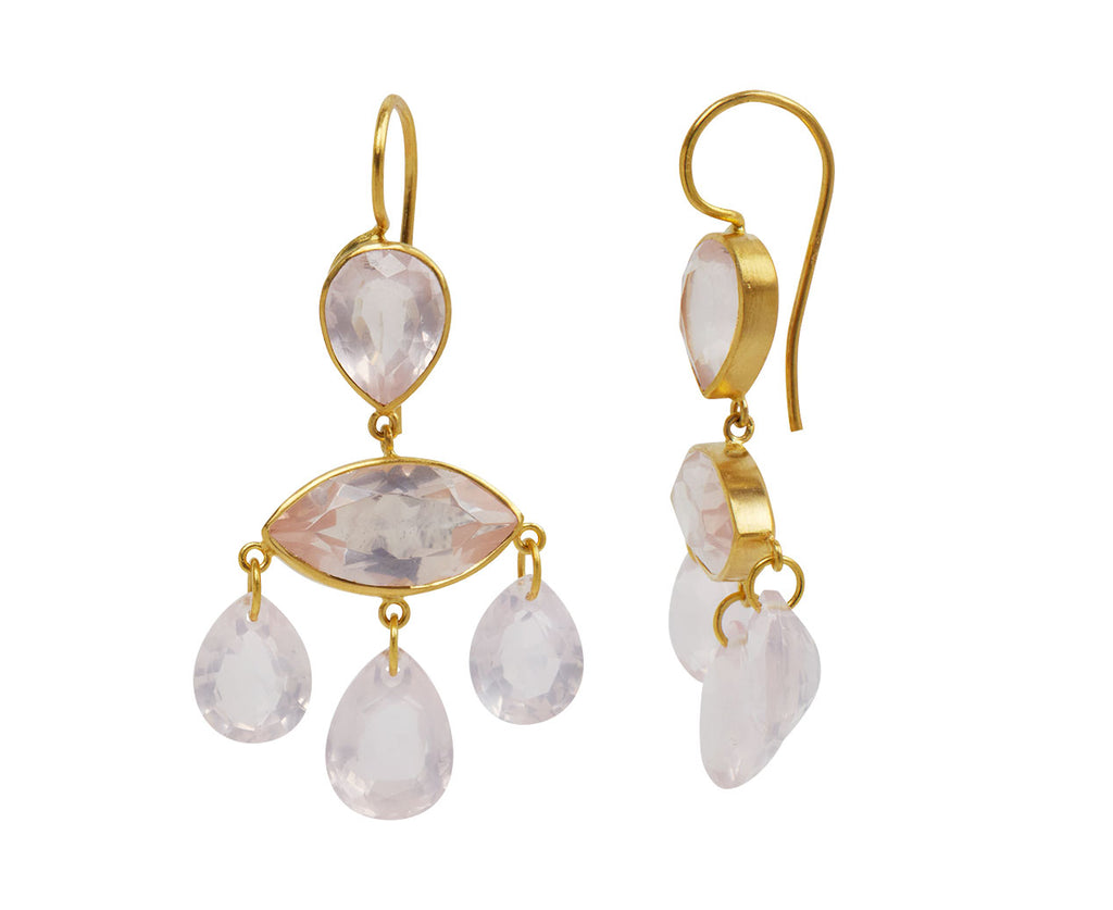 Rose Quartz Marquise d'Estrees Earrings