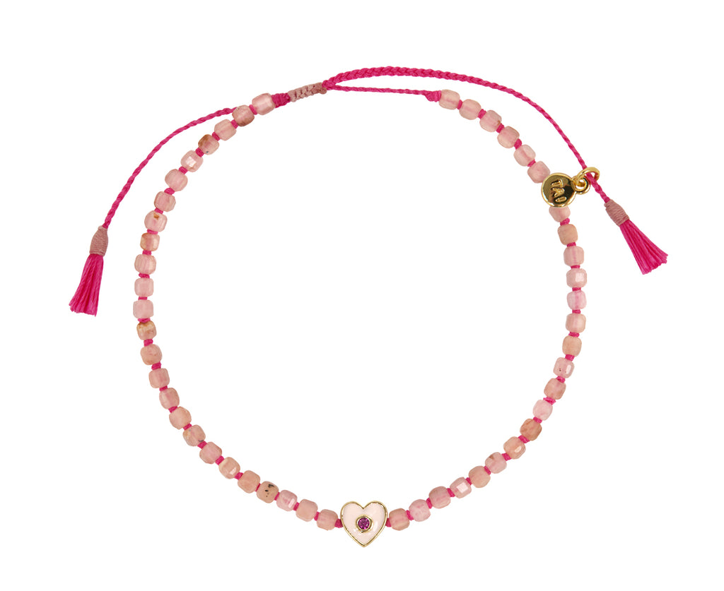 Tai Heart Charm Beaded Bracelet