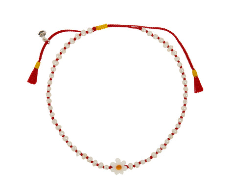 Tai White Flower and Pearl Beaded Bracelet