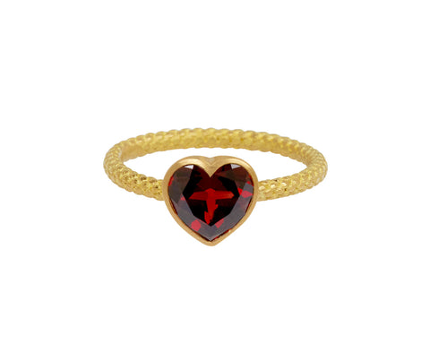 Pyrope Almandine Garnet Heart Ring