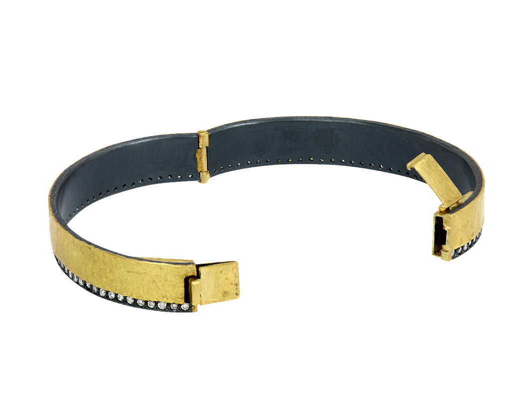 Gold and Diamond Stripe Bangle Bracelet
