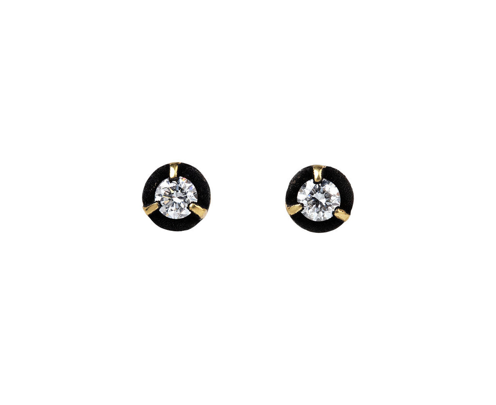 Blackened Halo Diamond Stud Earrings - TWISTonline