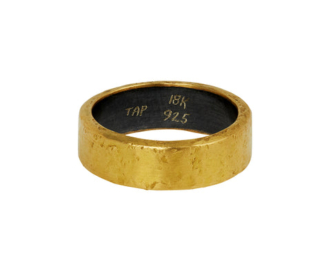 Gold and Silver Rustic Hammered Men's Band - TWISTonline